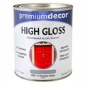 General Paint Premium Dcor Waterborne Acrylic Enamel, Gloss Finish, Pewter Gray, Quart - 796907